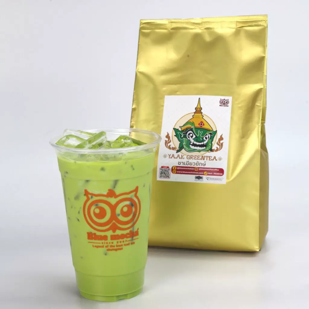 yaak green tea of blue mocha thailand