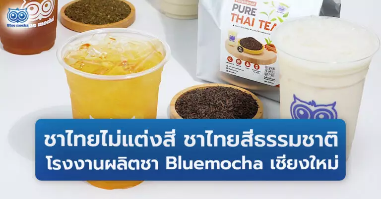 โรงงานผลิตชา Bluemocha รับผลิต OEM&ODM และจำหน่ายปลีก-ส่ง พร้อมบริการส่งออก ชาไทยไม่แต่งสี ชาไทยสีธรรมชาติ หอมชาไทยธรรมชาติ พร้อมส่ง