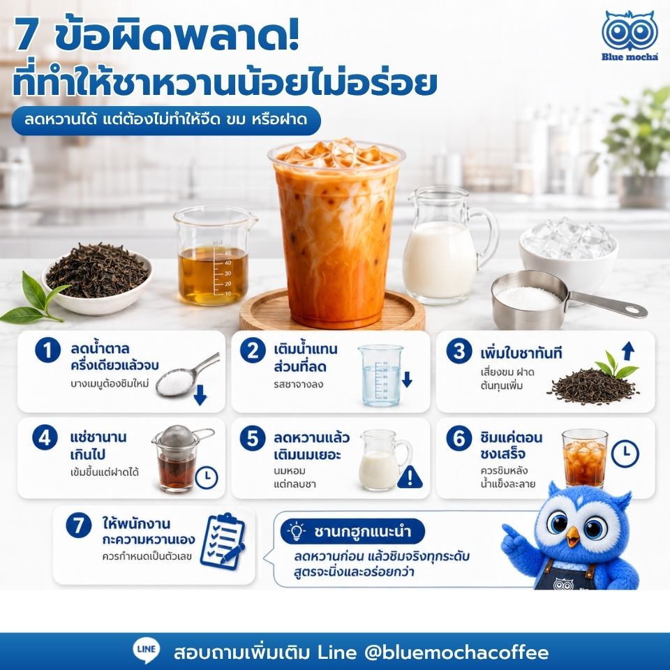7 ข้อผิดพลาดที่ทำให้ชาหวานน้อยไม่อร่อย จืด ขม หรือฝาด
